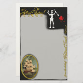 Vom Schreibtisch der Piraten Edward Teach Statione Briefpapier (Vorne/Hinten)