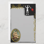 Vom Schreibtisch der Piraten Edward Teach Statione Briefpapier (Vorne/Hinten)