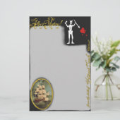 Vom Schreibtisch der Piraten Edward Teach Statione Briefpapier (Stehend Vorderseite)