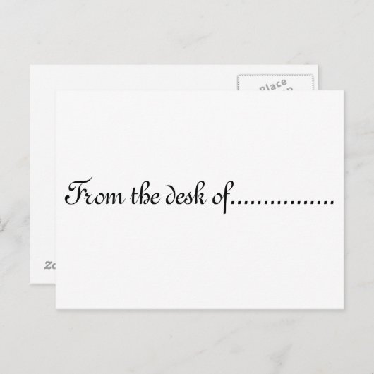 "Vom Schreibtisch der" - Postkarte (Vorne/Hinten)