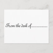 "Vom Schreibtisch der" - Postkarte (Vorderseite)