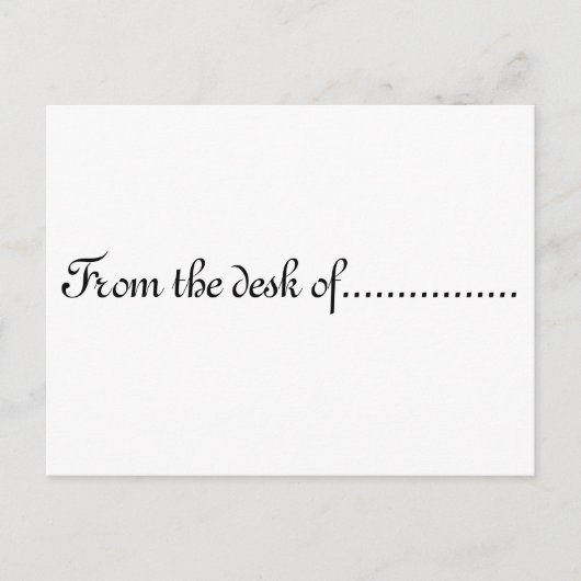 "Vom Schreibtisch der" - Postkarte (Vorderseite)