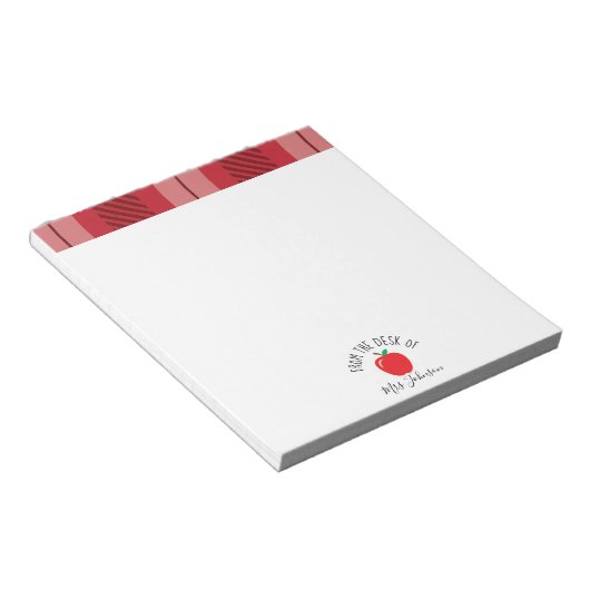 Vom Schreibtisch der | Red Apple Teacher Notepad Notizblock (angewinkelt)