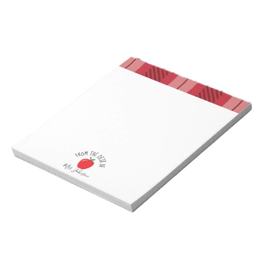 Vom Schreibtisch der | Red Apple Teacher Notepad Notizblock (Rotiert)
