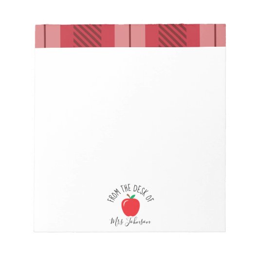 Vom Schreibtisch der | Red Apple Teacher Notepad Notizblock (Vorderseite)