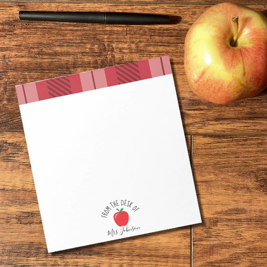 Vom Schreibtisch der | Red Apple Teacher Notepad Notizblock