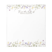 Vom Schreibtisch der rustikalen Wildblumen Notizblock (Vorderseite)