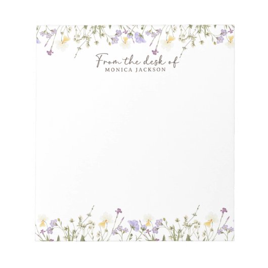 Vom Schreibtisch der rustikalen Wildblumen Notizblock (Vorderseite)