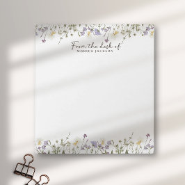 Vom Schreibtisch der rustikalen Wildblumen Notizblock