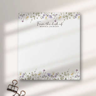 Vom Schreibtisch der rustikalen Wildblumen Notizblock