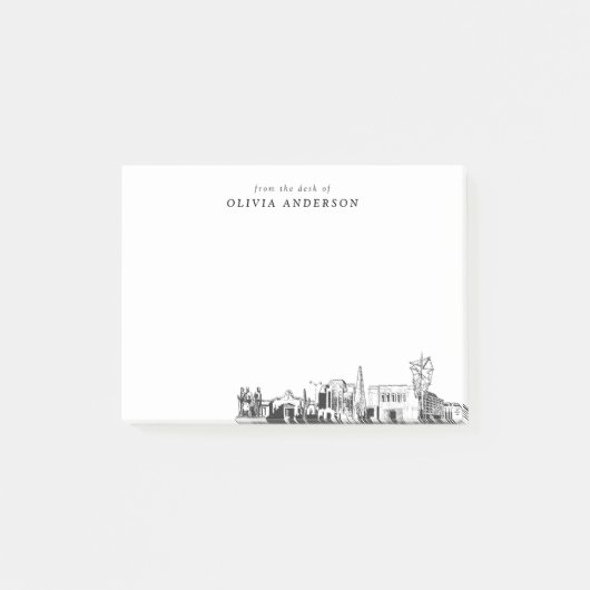 Vom Schreibtisch der Skyline von Mesa Personalisie Post-it Klebezettel (Vorderseite)