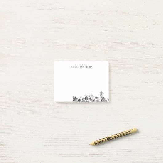 Vom Schreibtisch der Skyline von Mesa Personalisie Post-it Klebezettel (Auf Schreibtisch)