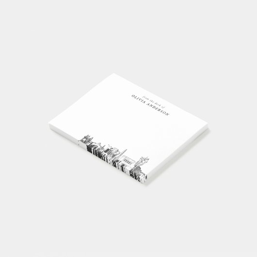 Vom Schreibtisch der Skyline von Mesa Personalisie Post-it Klebezettel (angewinkelt)