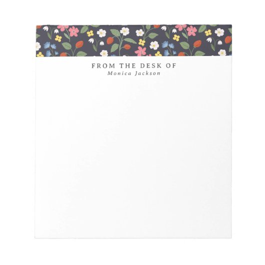 Vom Schreibtisch der Waldbeere Muster Tearaway Notizblock (Vorderseite)