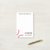 Vom Schreibtisch des Baseballtrainers Post-it Klebezettel (Auf Schreibtisch)