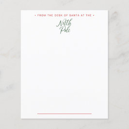 Vom Schreibtisch des Briefes von Santa Letterhead