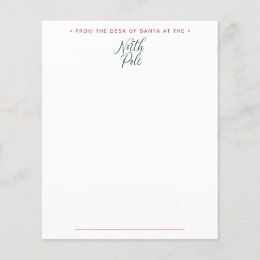 Vom Schreibtisch des Briefes von Santa Letterhead (Vorderseite)