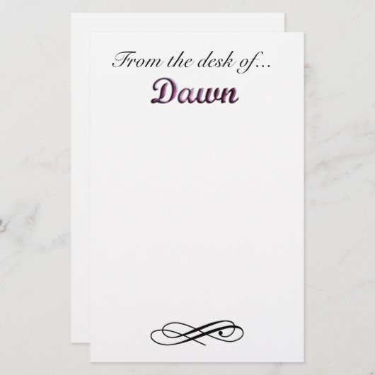 Vom Schreibtisch des Dämmerungs-Briefpapiers Briefpapier (Vorne/Hinten)