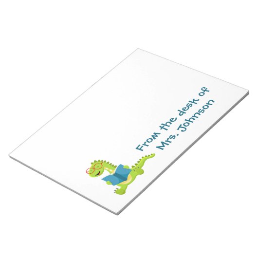 Vom Schreibtisch des Elementarlehrer-Dino-Lesers Notizblock (angewinkelt)