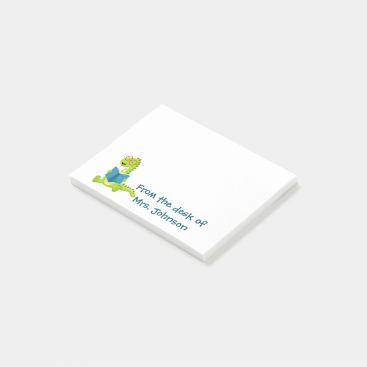 Vom Schreibtisch des Elementarlehrer-Dino-Lesers Post-it Klebezettel (angewinkelt)