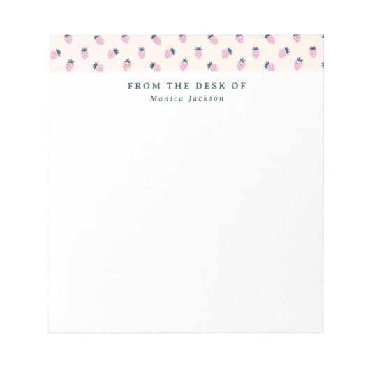 Vom Schreibtisch des Erdbeermusters Tearaway Notizblock (Vorderseite)