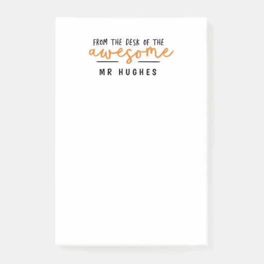 Vom Schreibtisch des fröhlichen Lehrergeschenks Or Post-it Klebezettel (Vorderseite)