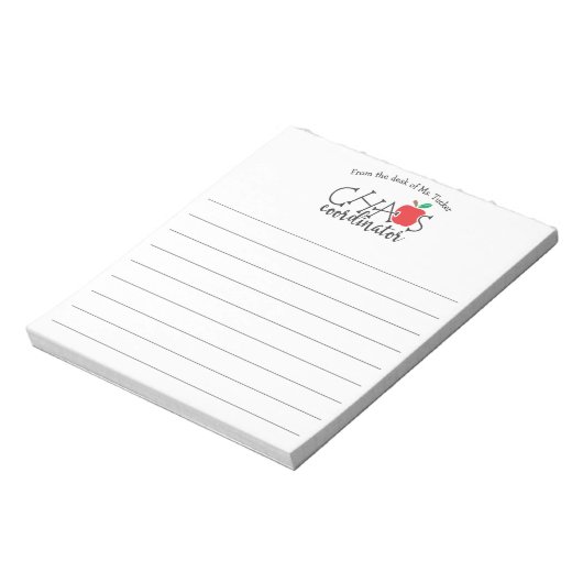 Vom Schreibtisch des Koordinatorlehrers des Chaos Notizblock (Rotiert)