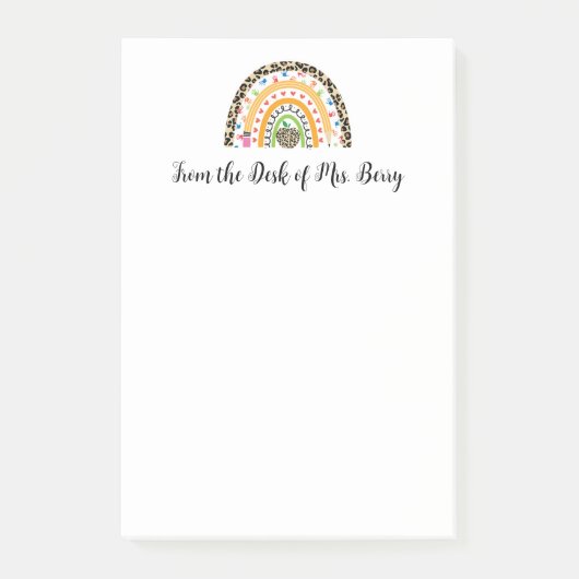 Vom Schreibtisch des Lehrers Moderner Regenbogen Post-it Klebezettel (Vorderseite)