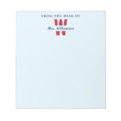 Vom Schreibtisch des Lehrers Monogramm-Individuell Notizblock (Vorderseite)