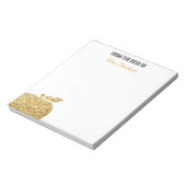 Vom Schreibtisch des Lehrers Personalisierter Gold Notizblock (Rotiert)