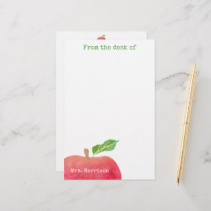 Vom Schreibtisch des Lehrers Red Apple Personalisi Briefpapier