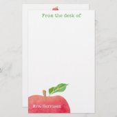 Vom Schreibtisch des Lehrers Red Apple Personalisi Briefpapier (Vorne/Hinten)