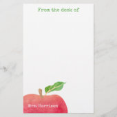 Vom Schreibtisch des Lehrers Red Apple Personalisi Briefpapier (Vorderseite)
