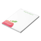 Vom Schreibtisch des Lehrers Red Apple Personalisi Notizblock (Rotiert)