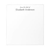 Vom Schreibtisch des Meldebogens "Weiße und schwar Notizblock (Vorderseite)