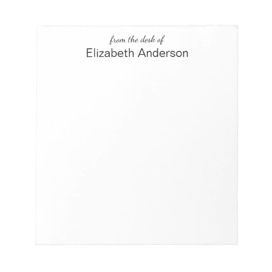 Vom Schreibtisch des Meldebogens "Weiße und schwar Notizblock (Vorderseite)