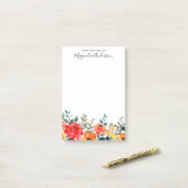 Vom Schreibtisch des modernen Blumenschrift-Namens Post-it Klebezettel (Auf Schreibtisch)