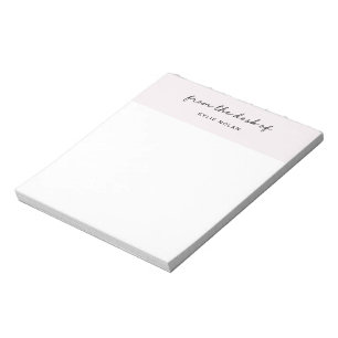 Vom Schreibtisch des Monogram Script Pearl Color B Notizblock