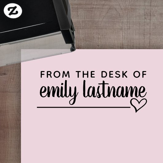 Vom Schreibtisch des Namens - Skript Whimsical Hea Permastempel