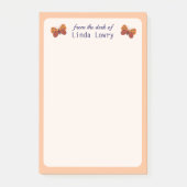 Vom Schreibtisch des Orange Butterfly Post-it Klebezettel (Vorderseite)