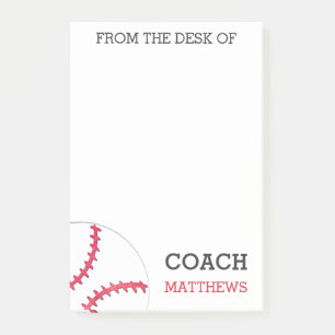 Vom Schreibtisch des personalisierten Baseballtrai Post-it Klebezettel