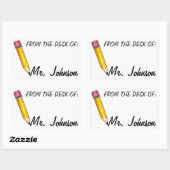 Vom Schreibtisch des Personalisierten Lehrers Rechteckiger Aufkleber (Blatt)