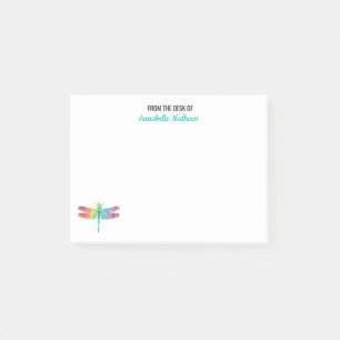 vom Schreibtisch des Regenbogenwasserfarbenen Drac Post-it Klebezettel