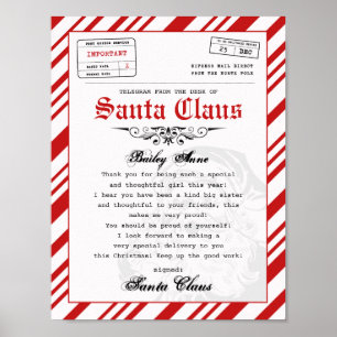 Vom Schreibtisch des Santa Claus Telegram Santa Le Poster