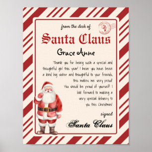 Vom Schreibtisch des Santa Claus Telegram Santa Le Poster