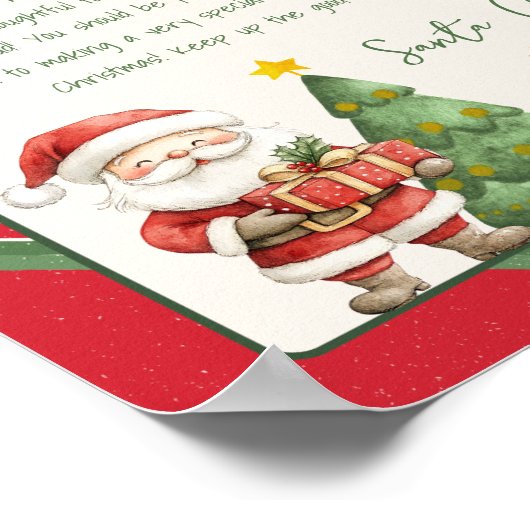 Vom Schreibtisch des Santa Claus Tree Santa Letter Poster (Ecke)