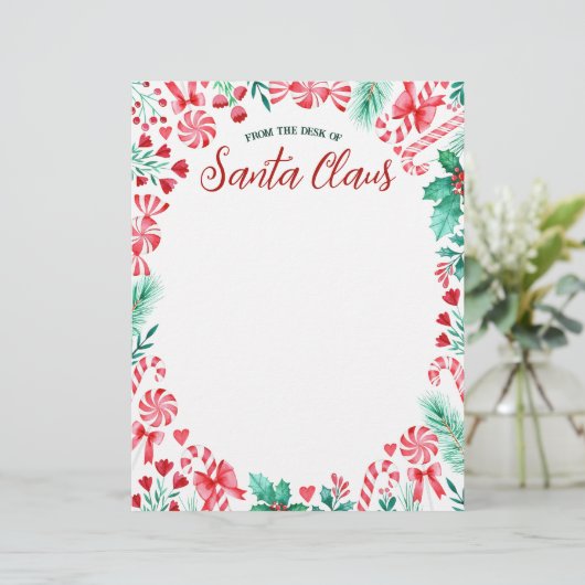 Vom Schreibtisch des Santa Claus Wasserfarbe Briefbogen (Stehend Vorderseite)
