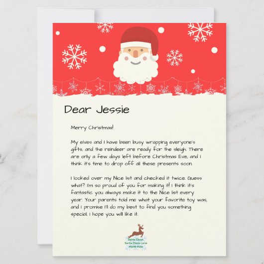 Vom Schreibtisch des Santa|Custom Christmas Letter (Vorderseite)