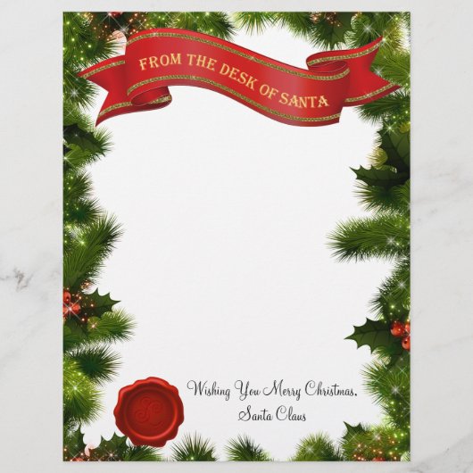 Vom Schreibtisch des Santa Letter mit Siegel - bea (Vorderseite)