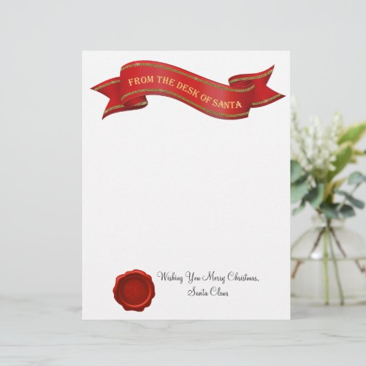Vom Schreibtisch des Santa Letter mit Siegel - bea (Stehend Vorderseite)